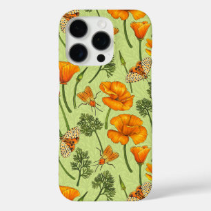 Coques iPhone 16 Pro Pavot de Californie et papillons de nuit sur la ro