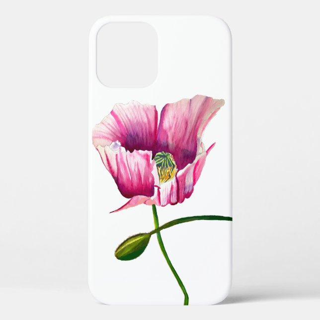 Coques Case-Mate iPhone Pavot rose aquarelle jolie fleur (Verso)