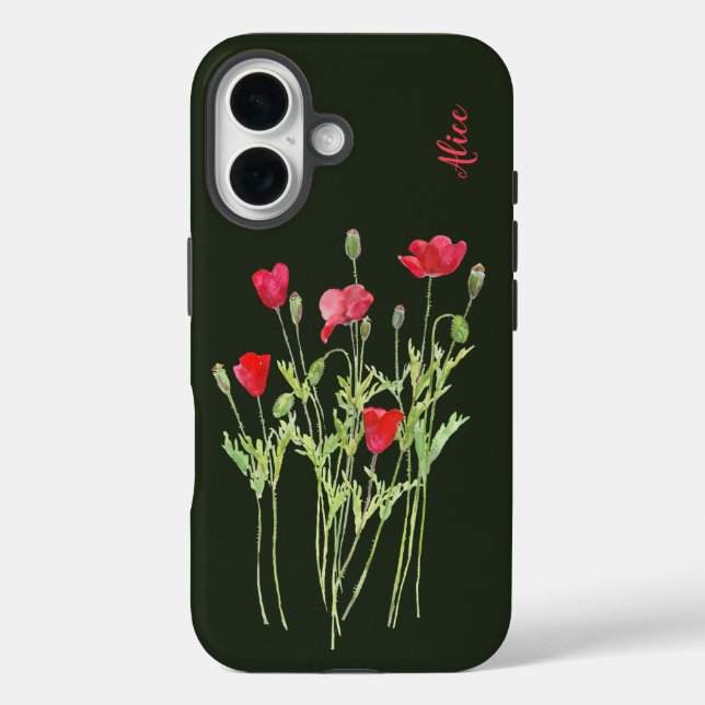 Coques Case-Mate iPhone Pavot rouge prairie estivale, fleurs sauvages (Verso)
