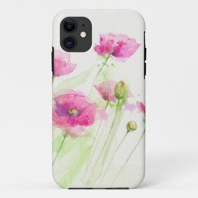 Coques Case-Mate iPhone Pavots peints 3 d'aquarelle (Dos)