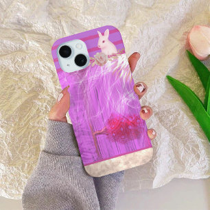 Coque Pour iPhone 15 paysage abstrait de nature surréaliste violet doré