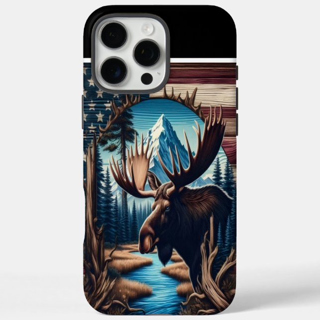 Coques Case-Mate iPhone Paysage américain de Bull Moose (Verso)