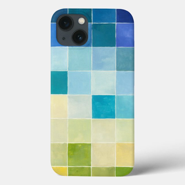 Coques Case-Mate iPhone Paysage avec des Carrés multicolores (Verso)