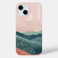 Paysage Boho Montagnes Abstraites Avec Nom