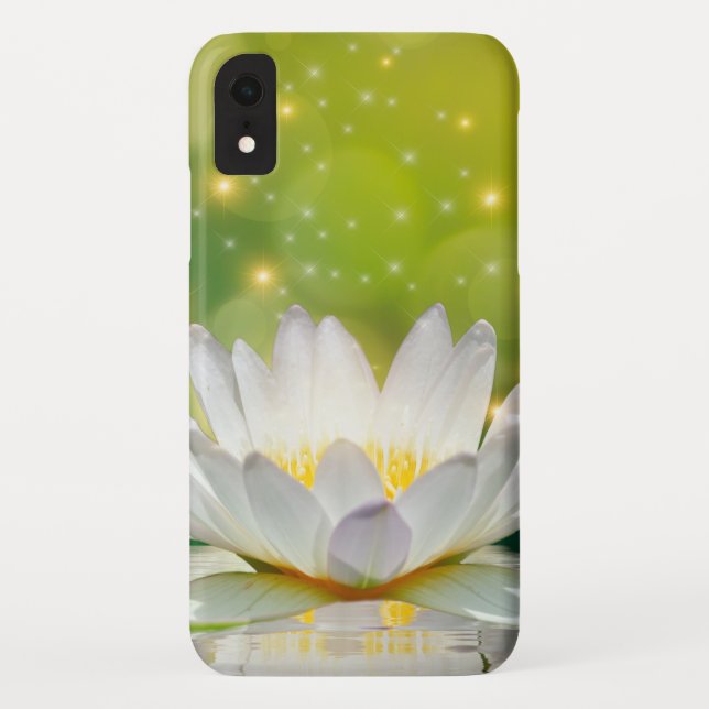 Coques Case-Mate iPhone Paysage de fleurs de lotus blanc, zen (Dos)