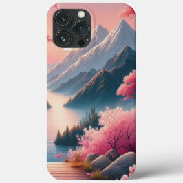 Case-Mate iPhone Case Paysage de la forêt de montagne de fleurs de ceris