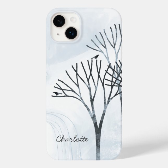 Coques Case-Mate iPhone Paysage de neige d'hiver Personnalisé (Verso)