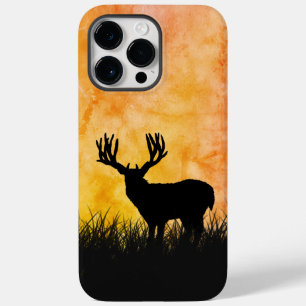 Coque Pour Pour iPhone 14 Pro Max Paysage de silhouette de cerf buck chasse