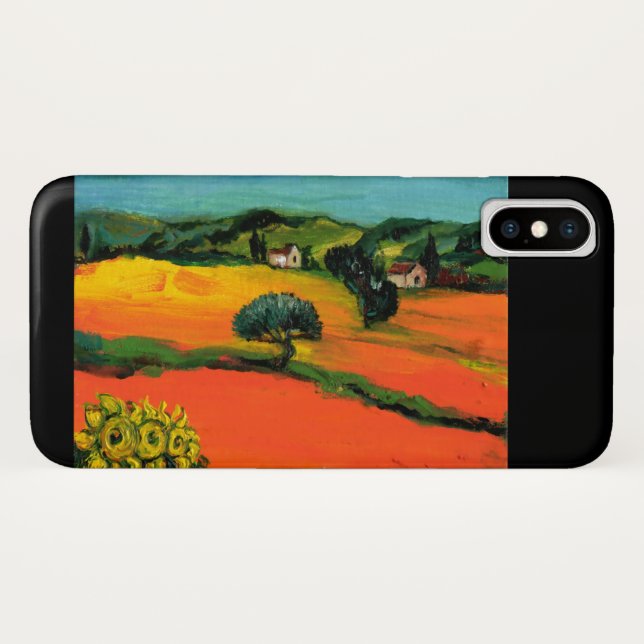 COQUES Case-Mate iPhone PAYSAGE DE TOSCANE AVEC DÉBORDEMENT (Dos (Horizontal))