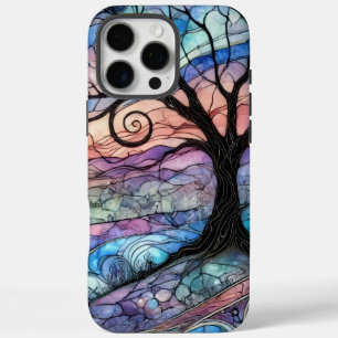 Coques iPhone 16 Pro Max Paysage Fantastique avec Arbre et Coucher de Solei