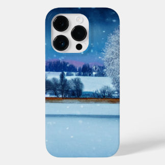 Coque Pour iPhone 14 Pro Paysage hivernal serein avec neige
