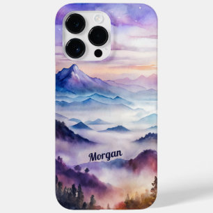 Coque Pour Pour iPhone 14 Pro Max Paysage personnalisé de montagne brumeuse à l'aqua
