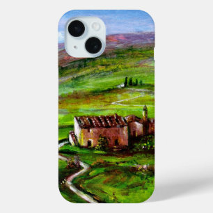 COQUE POUR iPhone 15 PAYSAGE TOSCANE AUX COLLINES VERTES