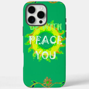 Coques iPhone 16 Pro Max Peace Be With You : Inspirant Vert et Jaune