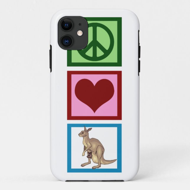 Coques Case-Mate iPhone Peace Love Kangaroo (Dos)