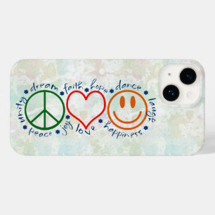 Coque Pour iPhone 14 Peace Love Smile