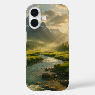 Coques iPhone 16 Peaceful Mountain River Landscape iPhone Case