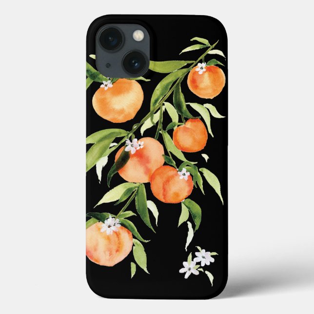 Coques Case-Mate iPhone Peach apricot fruit d'été aquarelle (Verso)