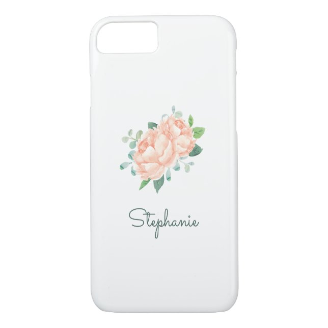 Coques Case-Mate iPhone Peach Peony Jolie aquarelle (Dos)