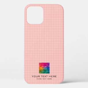 Case-Mate iPhone Case Peach Plaid Design Modèle Business Logo Élégant