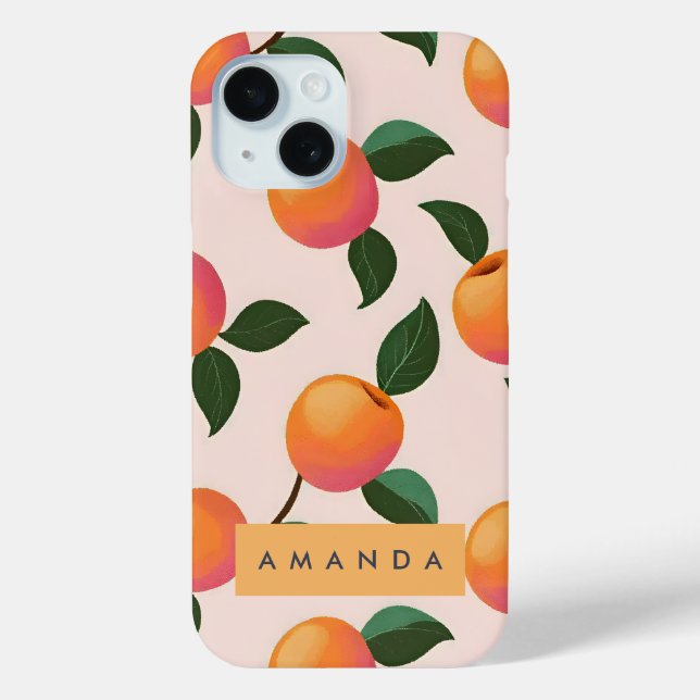Coques Case-Mate iPhone Peachs Motifs de pêche personnalisés (Verso)