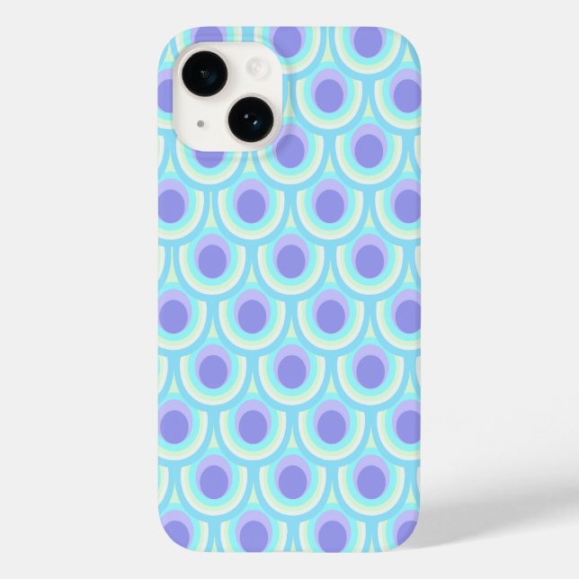 Coques Case-Mate iPhone Peacock à motif violet bleu (Verso)