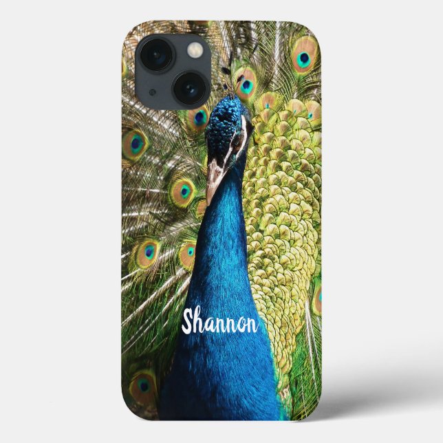 Coques Case-Mate iPhone Peacock bleu brillant personnalisé (Verso)