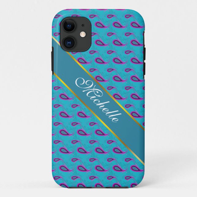 Coques Case-Mate iPhone Peacock Blue Paisley (Dos)