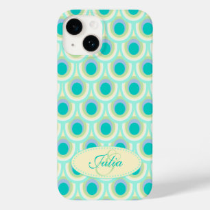 Coque Pour iPhone 14 Peacock motif menthe aqua nom vert