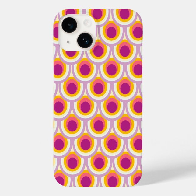 Coques Case-Mate iPhone Peacock motif rose clair jaune (Verso)