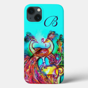Case-Mate iPhone Case PEACOCKS EN AMOUR MONOGRAM Turquoise Bleu