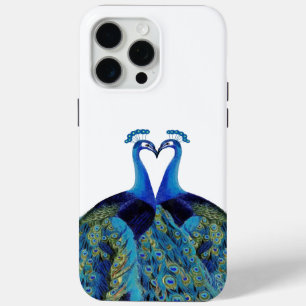 Coque iPhone 15 Pro Max Peacocks vintages Embrasser les cadeaux de mariage