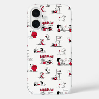 Coques iPhone 16 PEANUTS | Motif rouge et noir