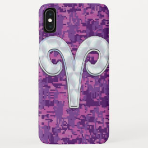 Coques Pour iPhone Pearle comme Aries SIGNE Zodiaque Camouflage rose