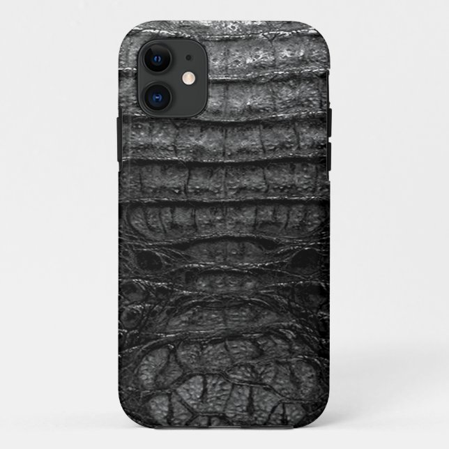 Coques Case-Mate iPhone Peau noire d'alligator (Dos)