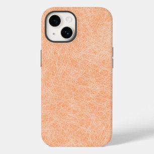 Coque Pour iPhone 14 Pêcher Fuzz Faux Cuir