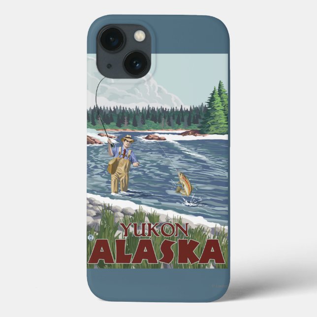 Coques Case-Mate iPhone Pêcheur à la mouche - Yukon, Alaska (Verso)