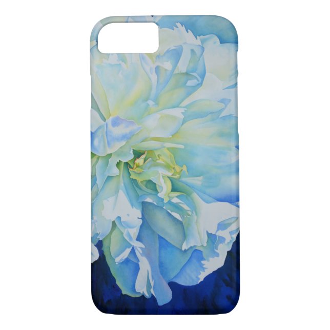 Coques Case-Mate iPhone Peine d'aquarelle bleu blanc romantique (Dos)
