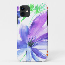 peinture à l'aquarelle de fleurs bleues
