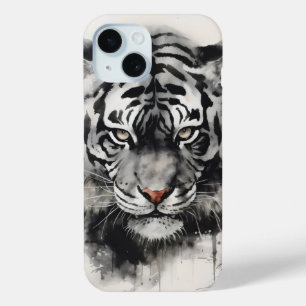 Coque Pour iPhone 15 Peinture à l'encre de tigre