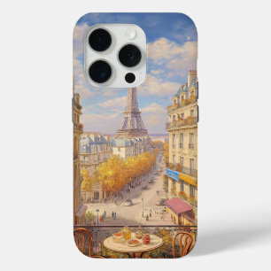 Coque iPhone 15 Pro Peinture à l'huile d'un balcon romantique parisien