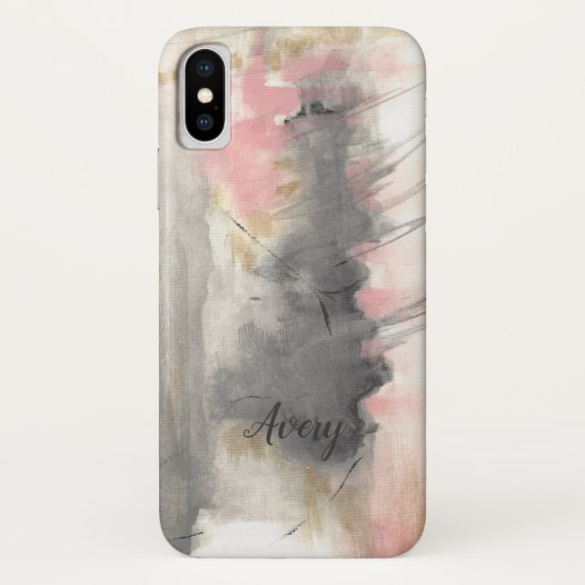 Coques Case-Mate iPhone Peinture Abstraite avec Monogramme (Dos)
