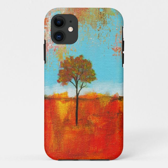 Coques Case-Mate iPhone Peinture abstraite d'art d'arbre de paysage (Dos)