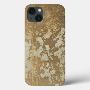 iPhone 13 Case Peinture abstraite d'or avec les taches argentées