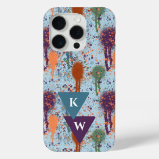 Coque iPhone 15 Pro Peinture Abstraite Drives splatter moderne Monogra