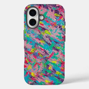 Coques iPhone 16 Peinture Abstraite esthétique arc-en-ciel