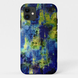 Case-Mate iPhone Case Peinture abstraite fleurie bleue et jaune