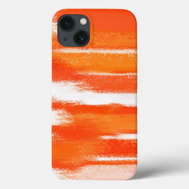 Coques Case-Mate iPhone Peinture Abstraite | Orange White Abstrait Art Coq (Verso)