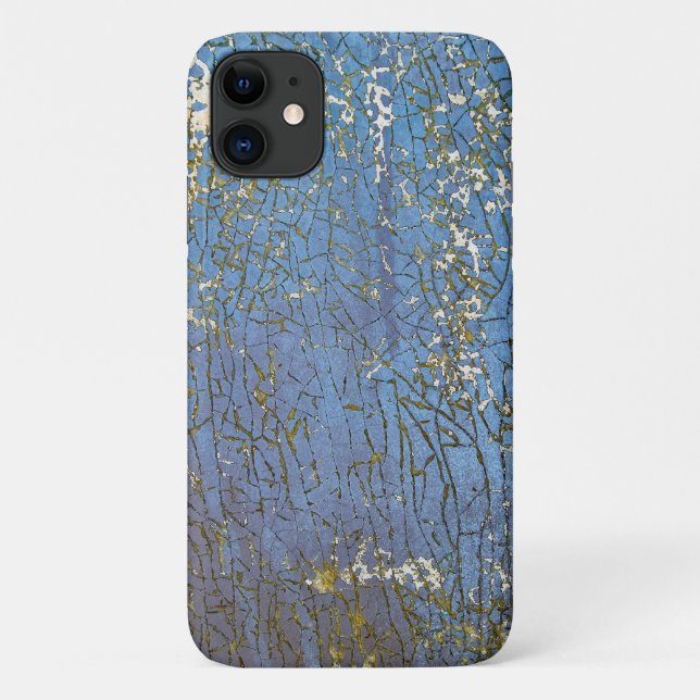 Coques Case-Mate iPhone Peinture bleue fissurée abstraite (Dos)