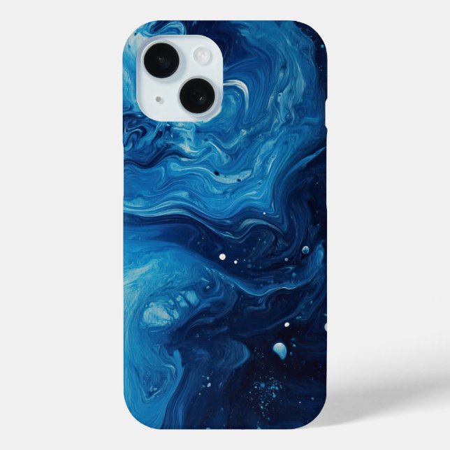Coques Case-Mate iPhone Peinture Bleue Pour Liquide Abstrait Plutôt esthét (Verso)